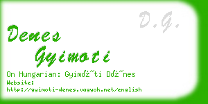 denes gyimoti business card